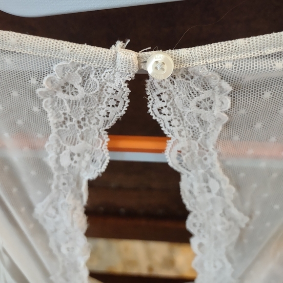 Aerie Soft Lacy Gray White Babydoll Chemise XL/ 12-14 - Picture 3 of 7